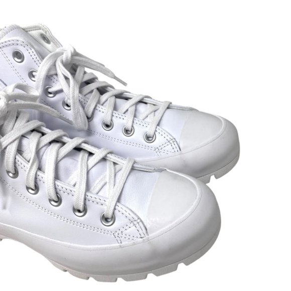 Converse Ctas Lugged Leather Shoes Women White Casual Hi Sneakers Custom 570634C - Picture 7 of 11